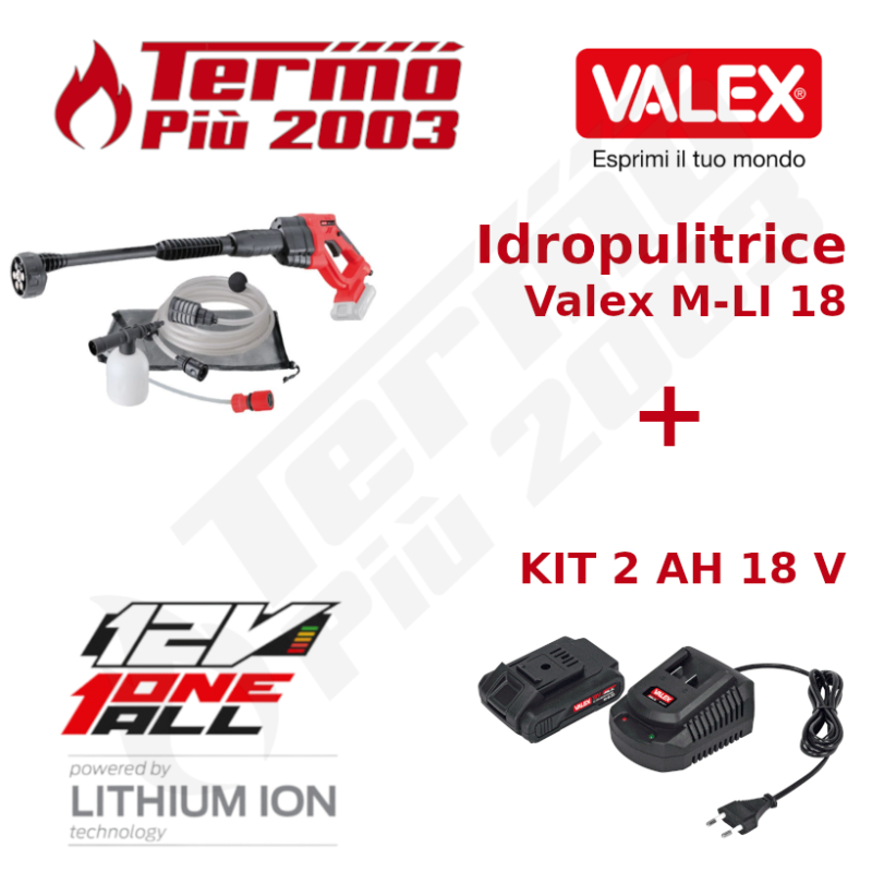 Idropulitrice a batteria Valex M-LI 18 V. senza fili portatile lava auto  moto