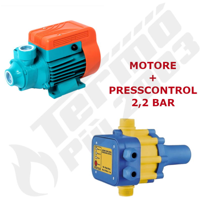 Pompa elettropompa periferica autoclave 0.50hp + presscontrol autoclave 2,2  bar